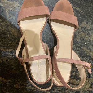Cole Haan pink suede block heels